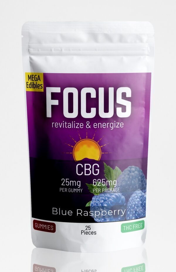 Mega Focus Gummies CBG (Extra Strength) - Blue Raspberry - (25 pack)