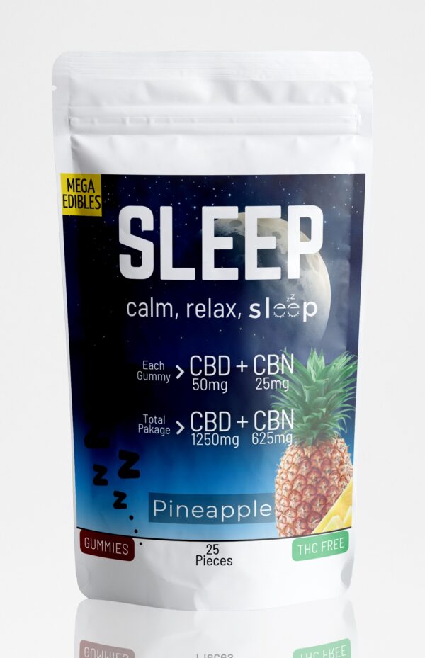 Mega Sleep Gummies CBD & CBN - Pineapple (25 Pack)